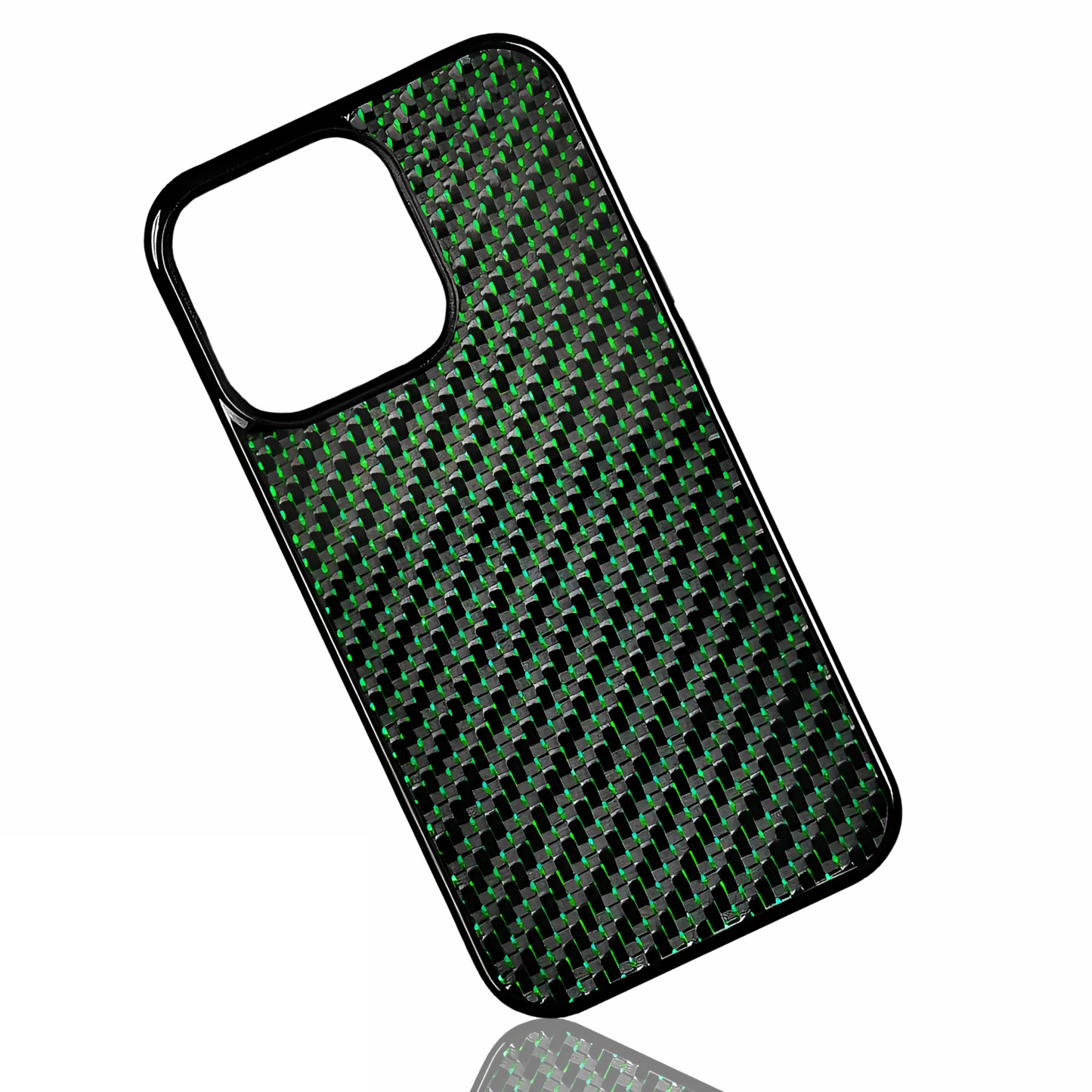 iPhone Woven Carbon Fiber Case | Emerald
