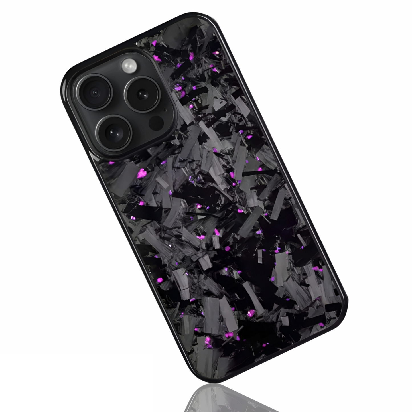 iPhone Large Forged Carbon Fiber Flakes Case | Purple