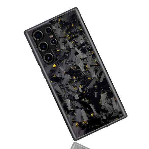 Samsung Galaxy S-Models Large Forged Carbon Fiber Case | Gold