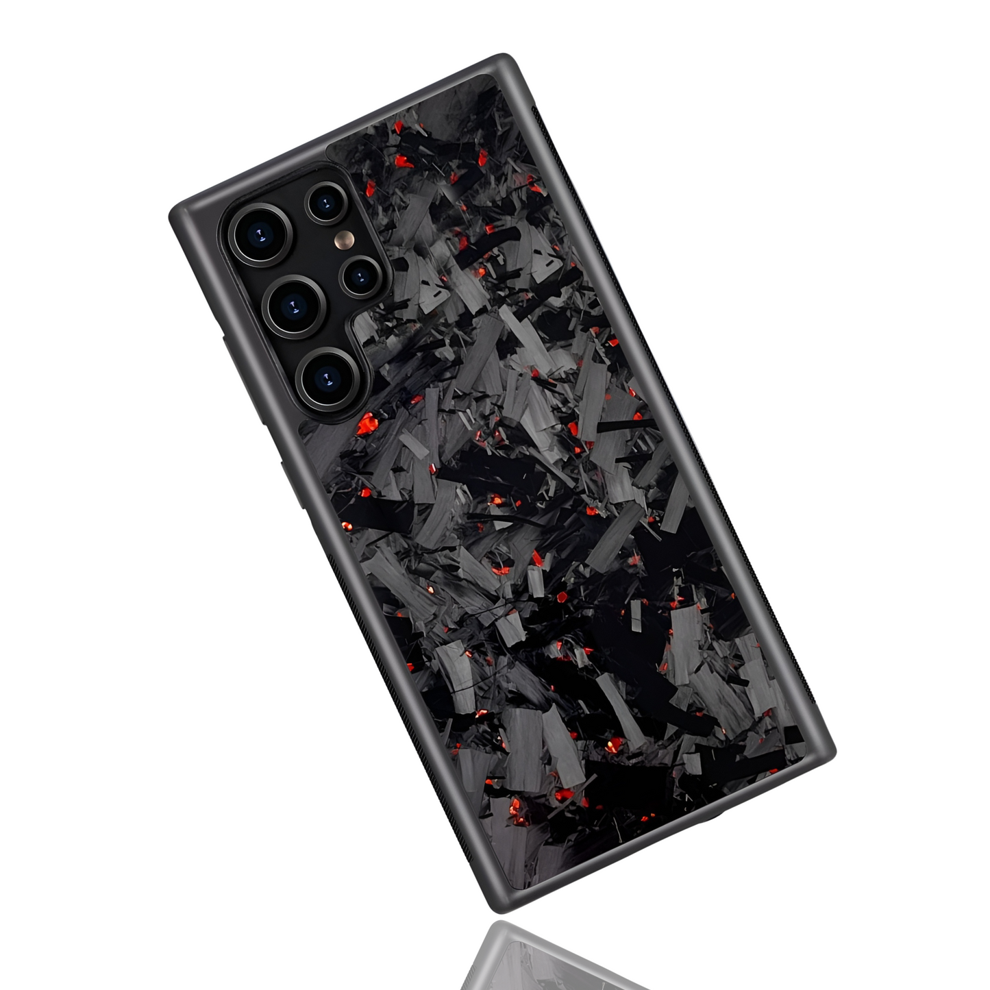 Samsung Galaxy S-Models Large Forged Carbon Fiber Case | Ruby