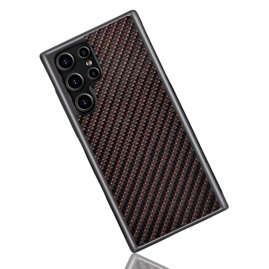 Samsung Galaxy S-Models Woven Carbon Fiber Case | Ruby