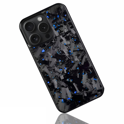 iPhone Large Forged Carbon Fiber Flakes Case | Blue