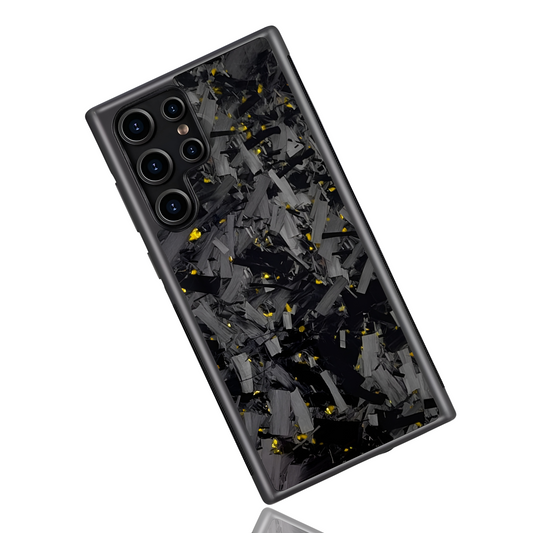 Samsung Galaxy S-Models Large Forged Carbon Fiber Case | Gold